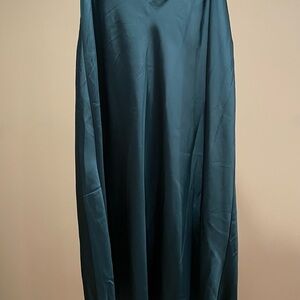 NWT Petal and Pup Satin Maxi Skirt in Deep Teal - Women’s Size XL